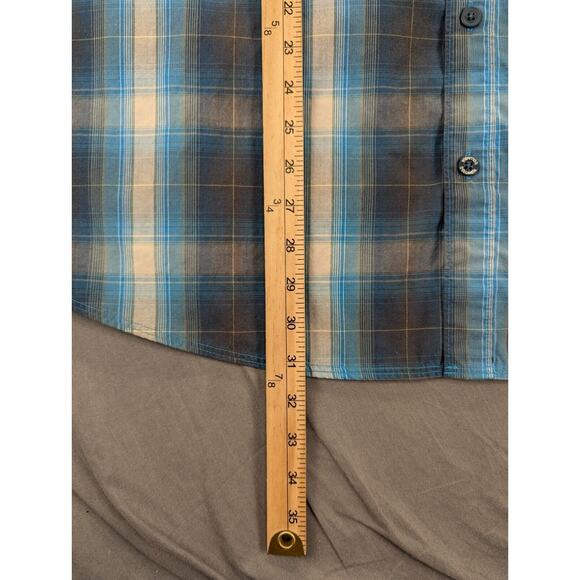 Columbia Shirt Men's XXL Button Down Plaid Blue  Long Sleeve Performance Outdoor - Picture 4 of 10